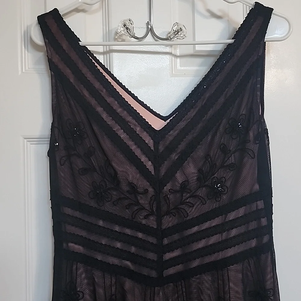 Pink Black Lace Floral Y2K Whimsy Goth Fairy Balletcore Dress EUC Size 8 BCBG
